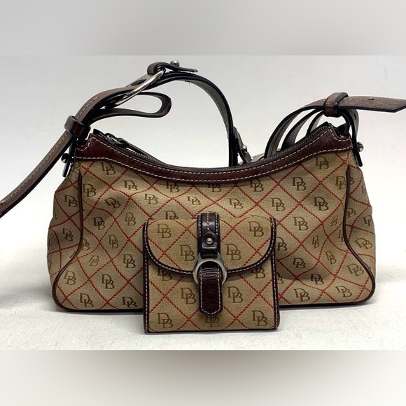 Dooney & Bourke 10x6 Vintage Signature Canvas Hobo Handbag & Wallet Set - Picture 1 of 8